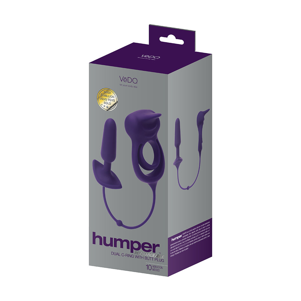 VeDO Humper Rechargeable Dual C-Ring w/Anal Plug - Purple