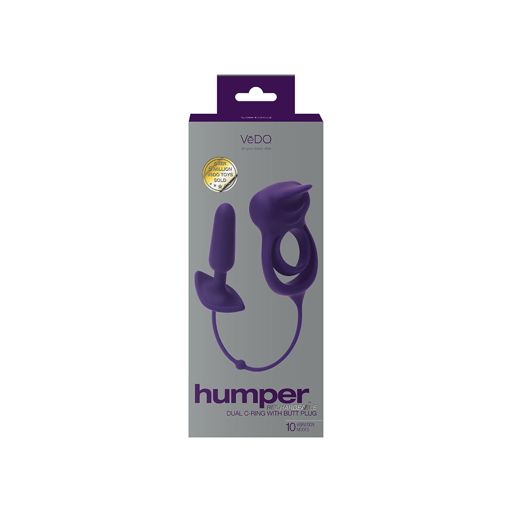 VeDO Humper Rechargeable Dual C-Ring w/Anal Plug - Purple