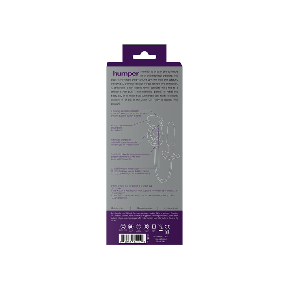VeDO Humper Rechargeable Dual C-Ring w/Anal Plug - Purple