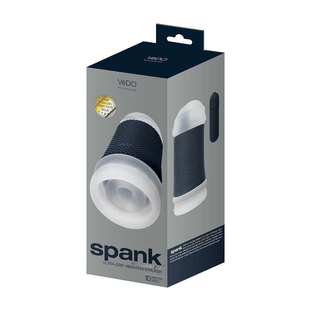 VeDO Spank Rechargeable Vibrating Stroker - Black