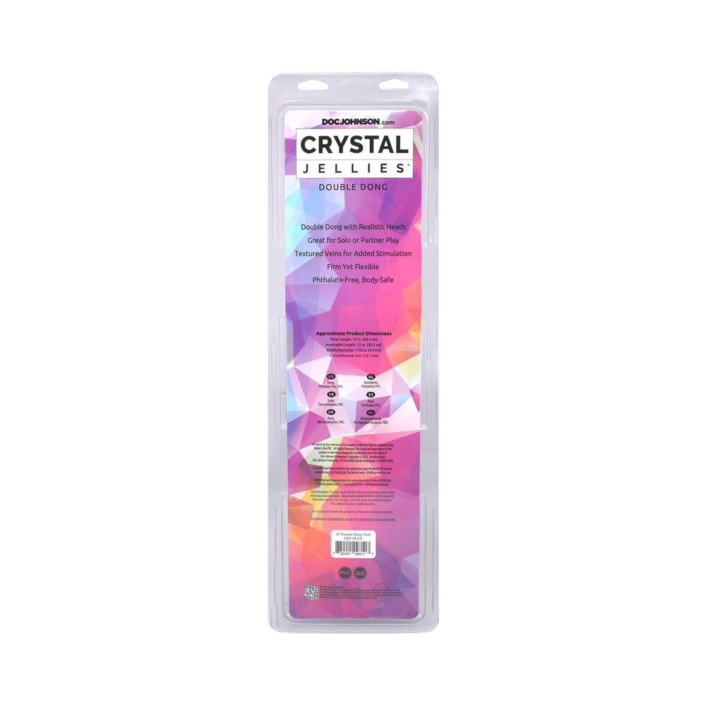 Crystal Jellies 18" Double Dong - Teal