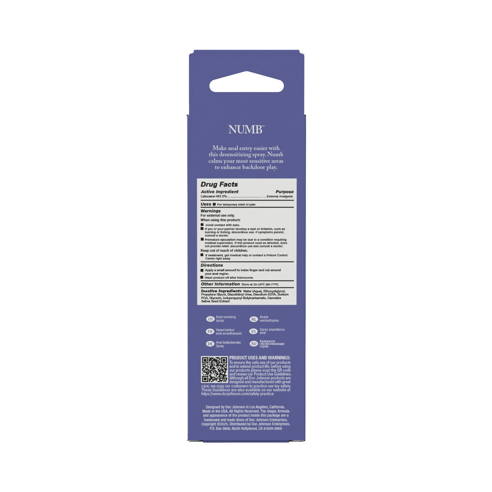 Intimate Enhancements Numb Anal Numbing Spray 2oz
