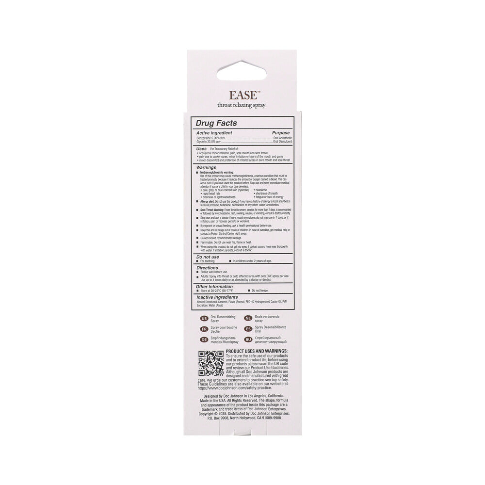 Intimate Enhancements Ease Throat Relaxing Spray-Double Chocolate 2oz