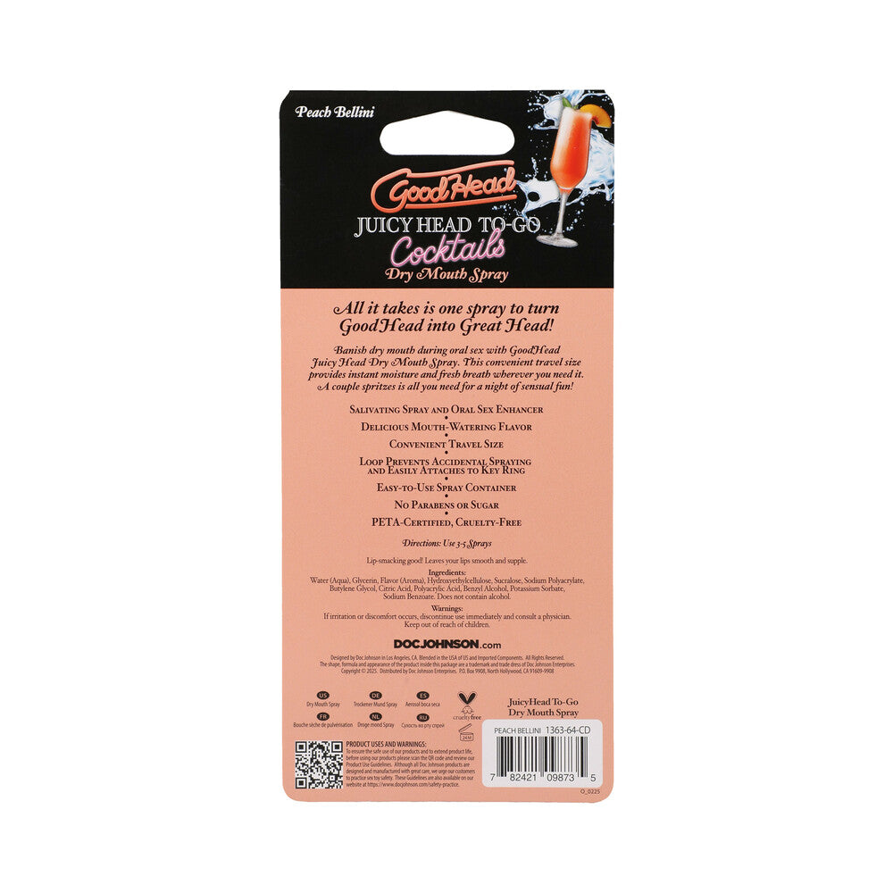 GoodHead Juicy Head Cocktails Dry Mouth Spray To-Go-Peach Bellini