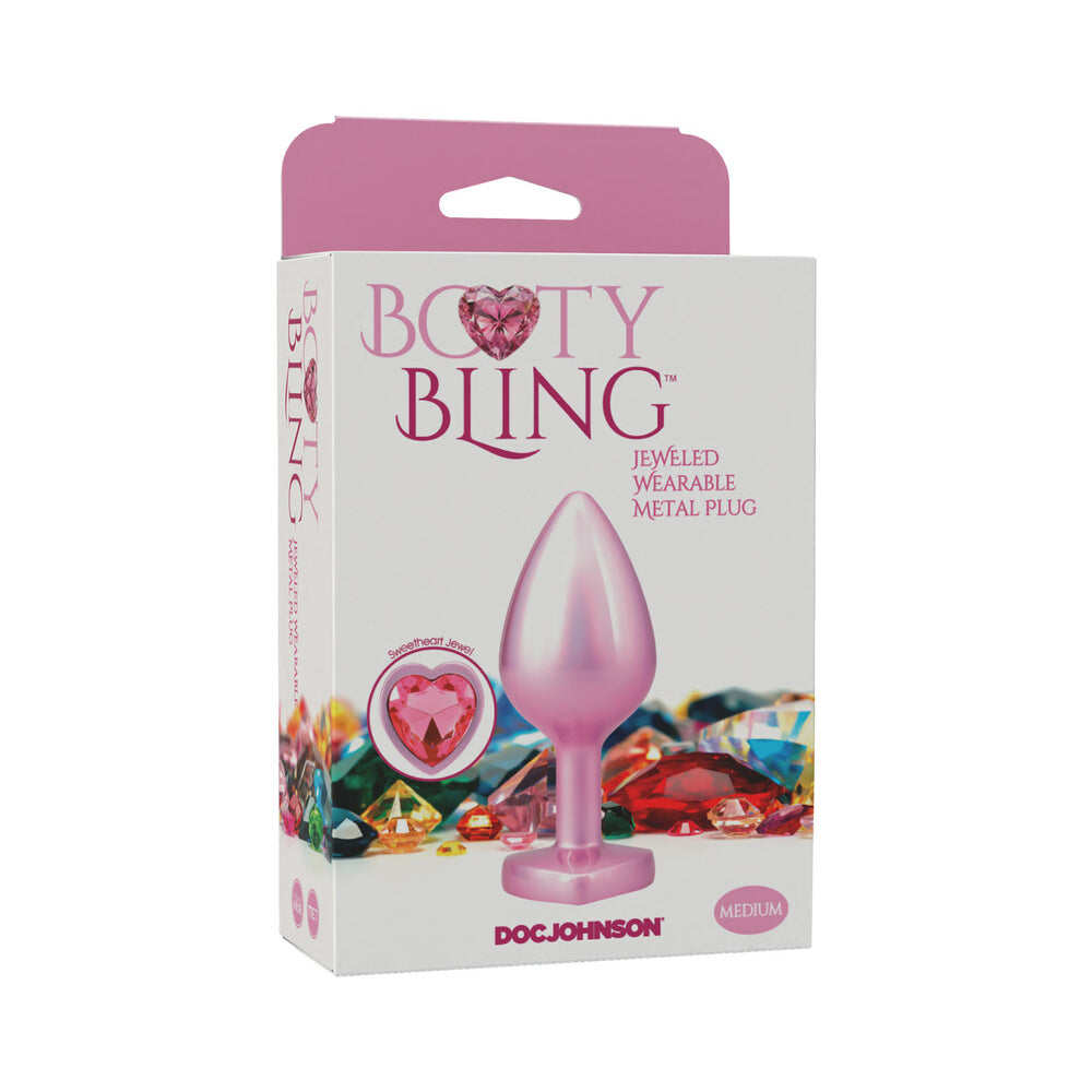 Booty Bling Jeweled Metal Plug - Medium Pink