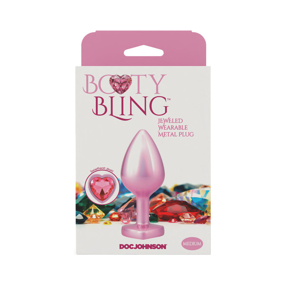 Booty Bling Jeweled Metal Plug - Medium Pink