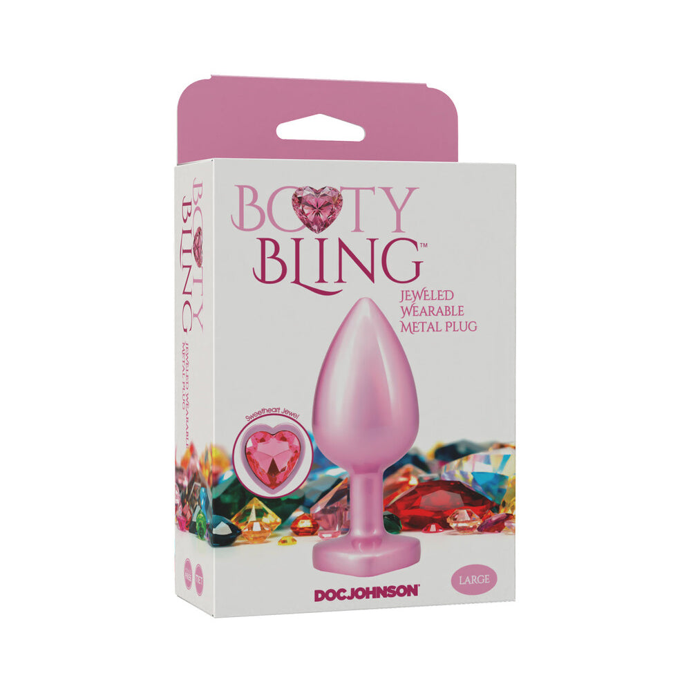 Booty Bling Jeweled Metal Plug - Large Pink