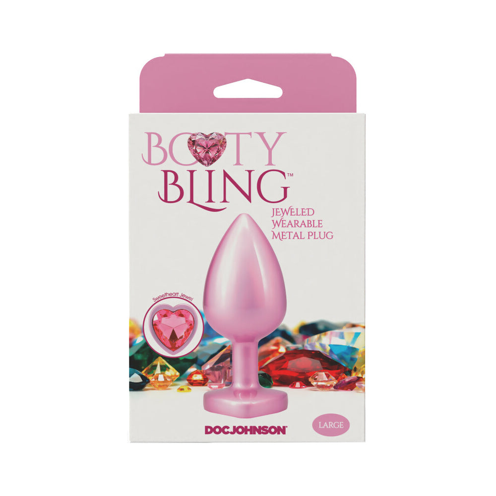 Booty Bling Jeweled Metal Plug - Large Pink