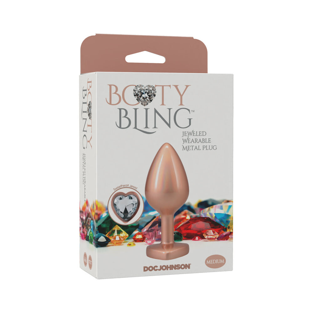 Booty Bling Jeweled Metal Plug - Medium Gold