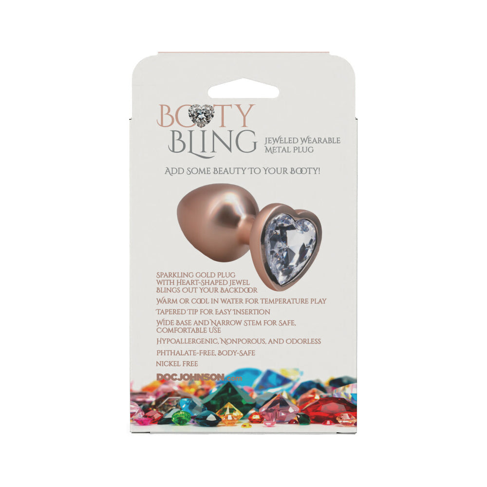 Booty Bling Jeweled Metal Plug - Medium Gold