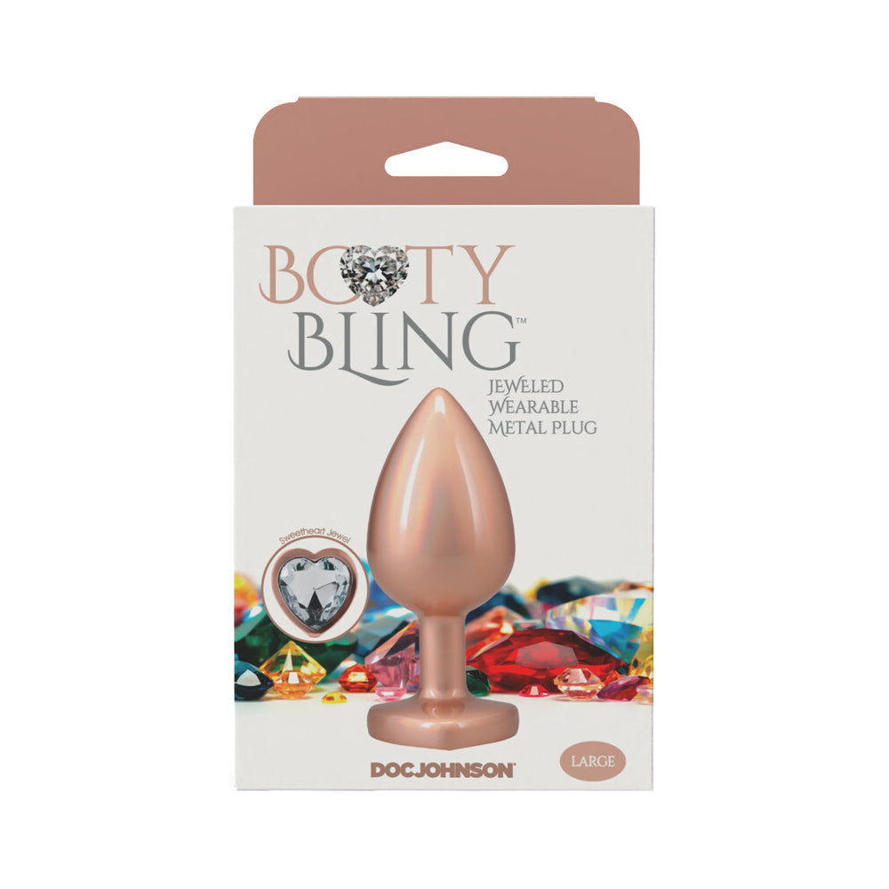 Booty Bling Jeweled Metal Plug - Large Gold