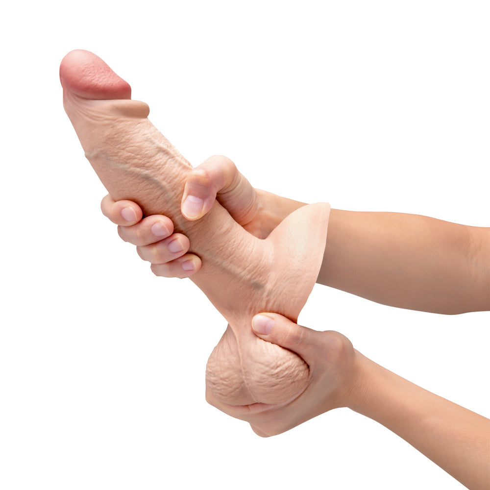 b-Vibe Slipskin 8" Girthy - Cream