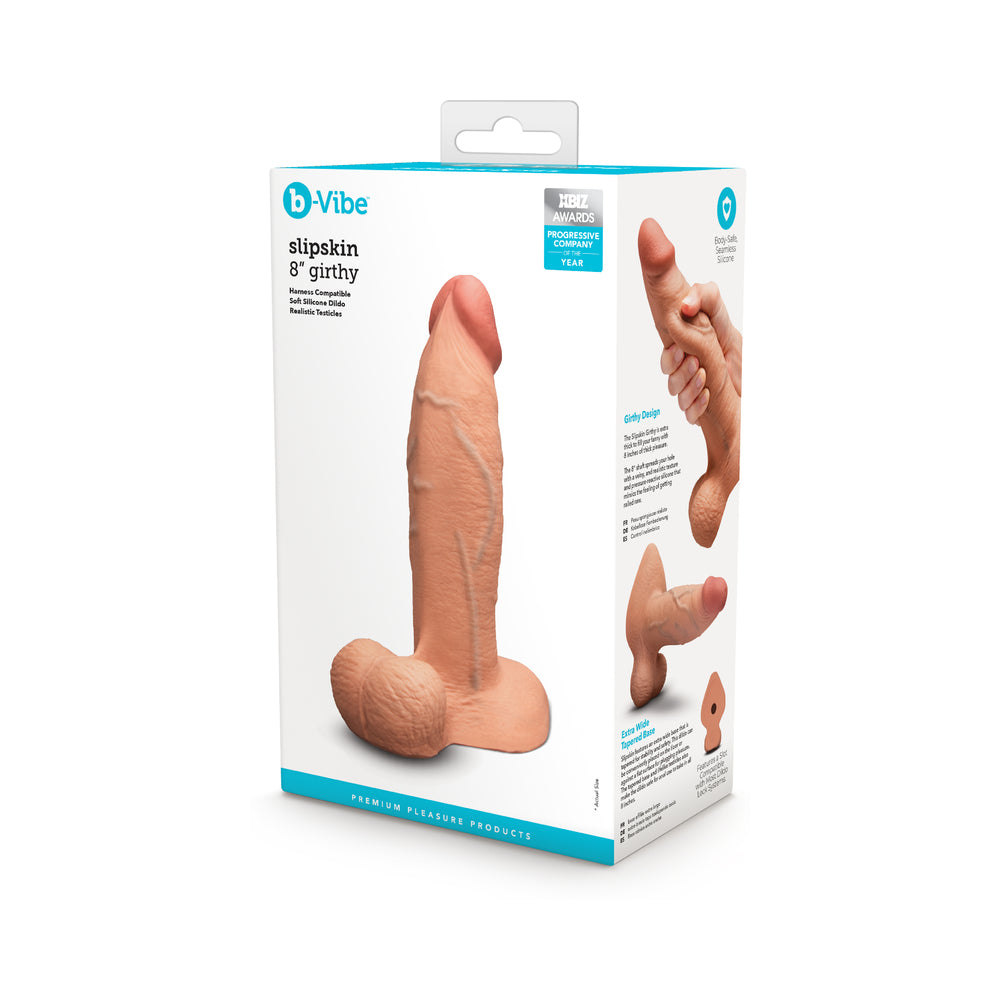 b-Vibe Slipskin 8" Girthy - Mocha