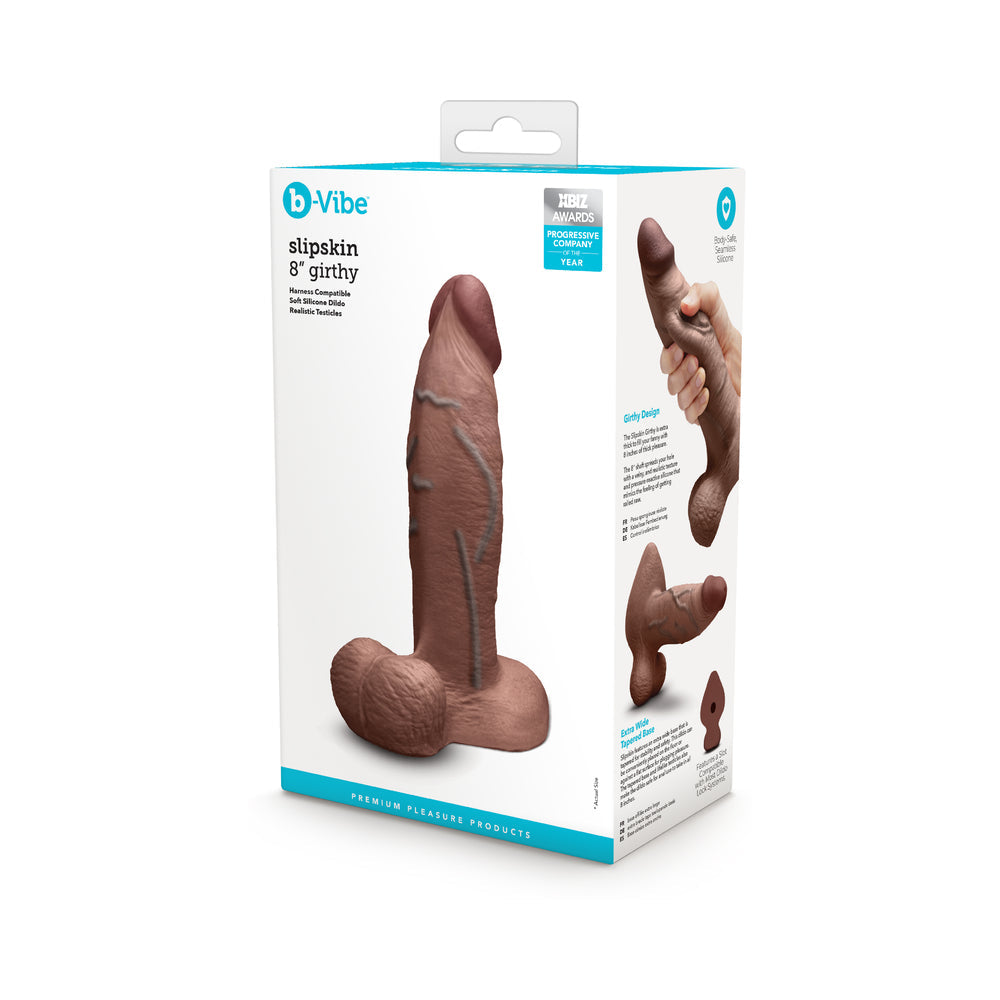 b-Vibe Slipskin 8" Girthy - Brown