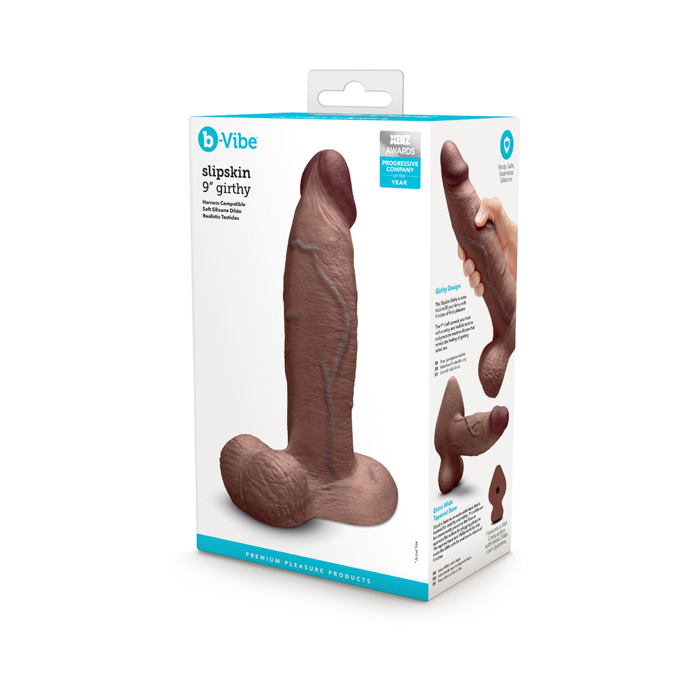 b-Vibe Slipskin 9" Girthy - Brown