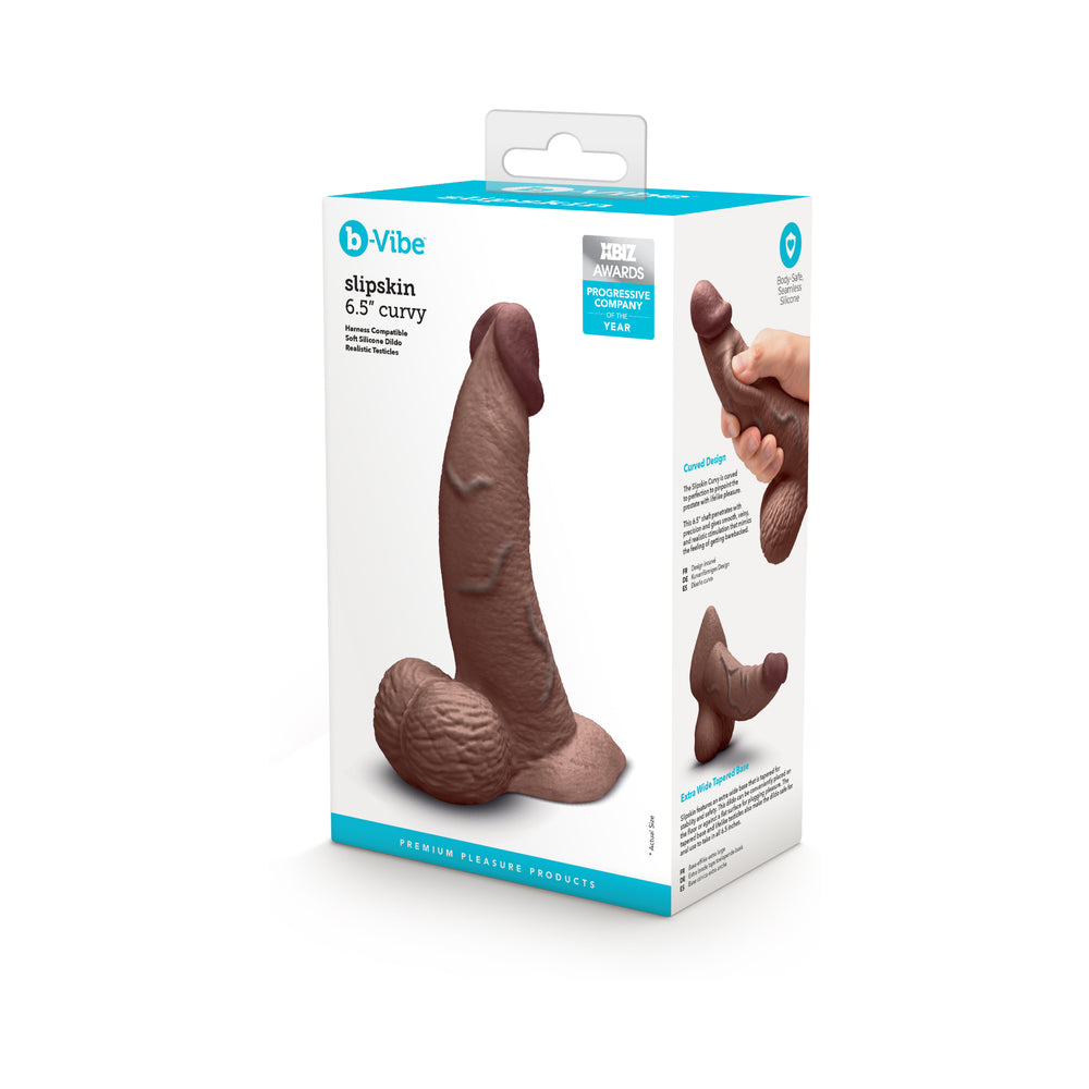 b-Vibe Slipskin 6.5" Curvy - Brown