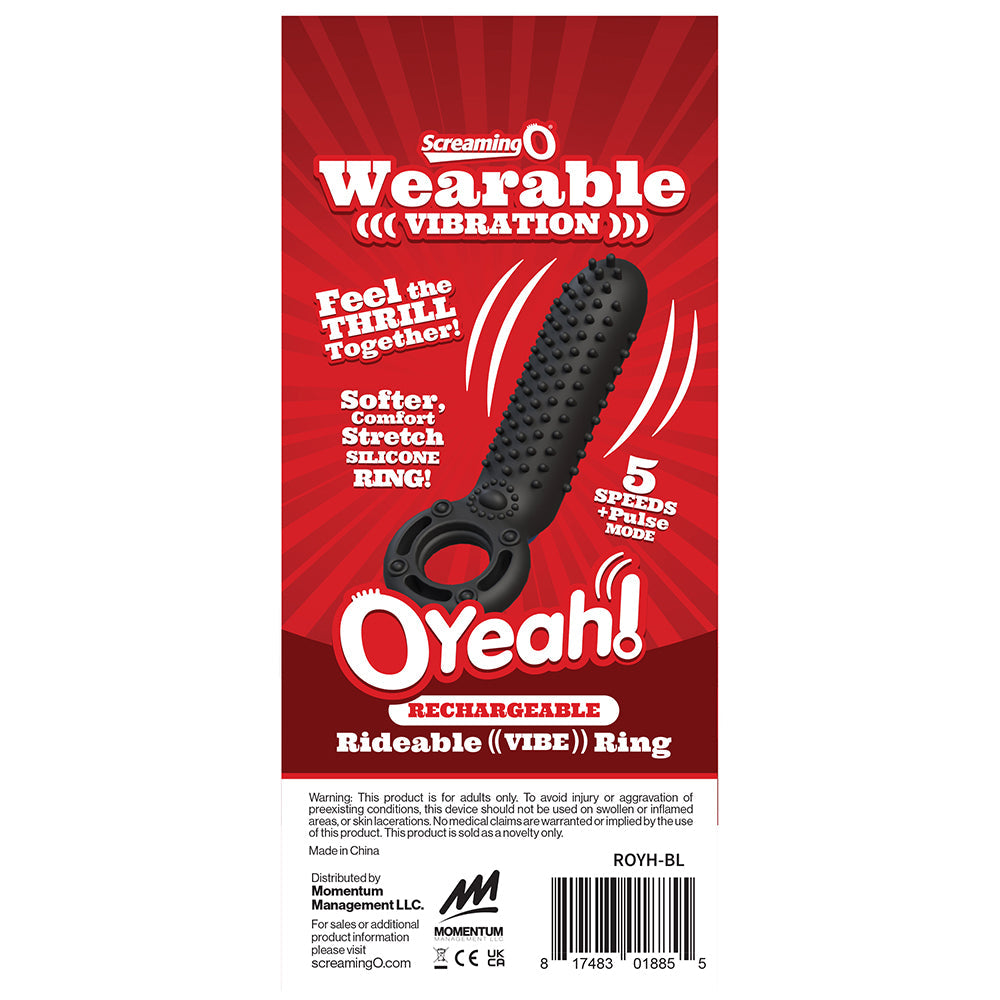 Screaming O Rechargeable O Yeah Silicone-Black