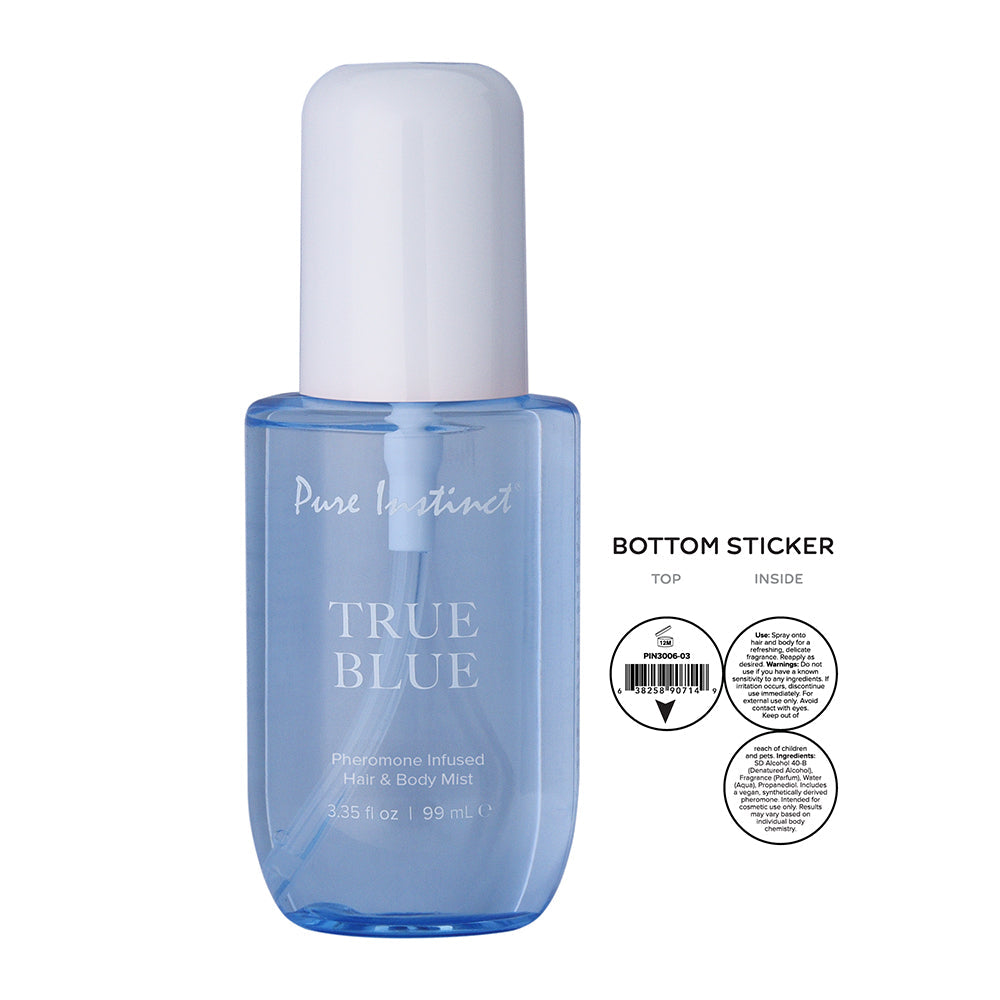 Pure Instinct Pheromone Hair & Body Mist-True Blue 3.35oz