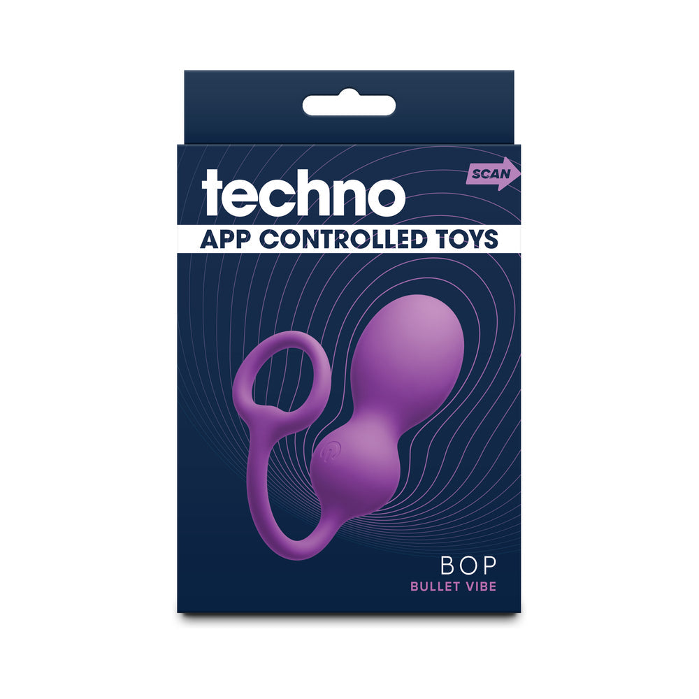 Techno Bop Butt Plug w/Cock Ring - Violet