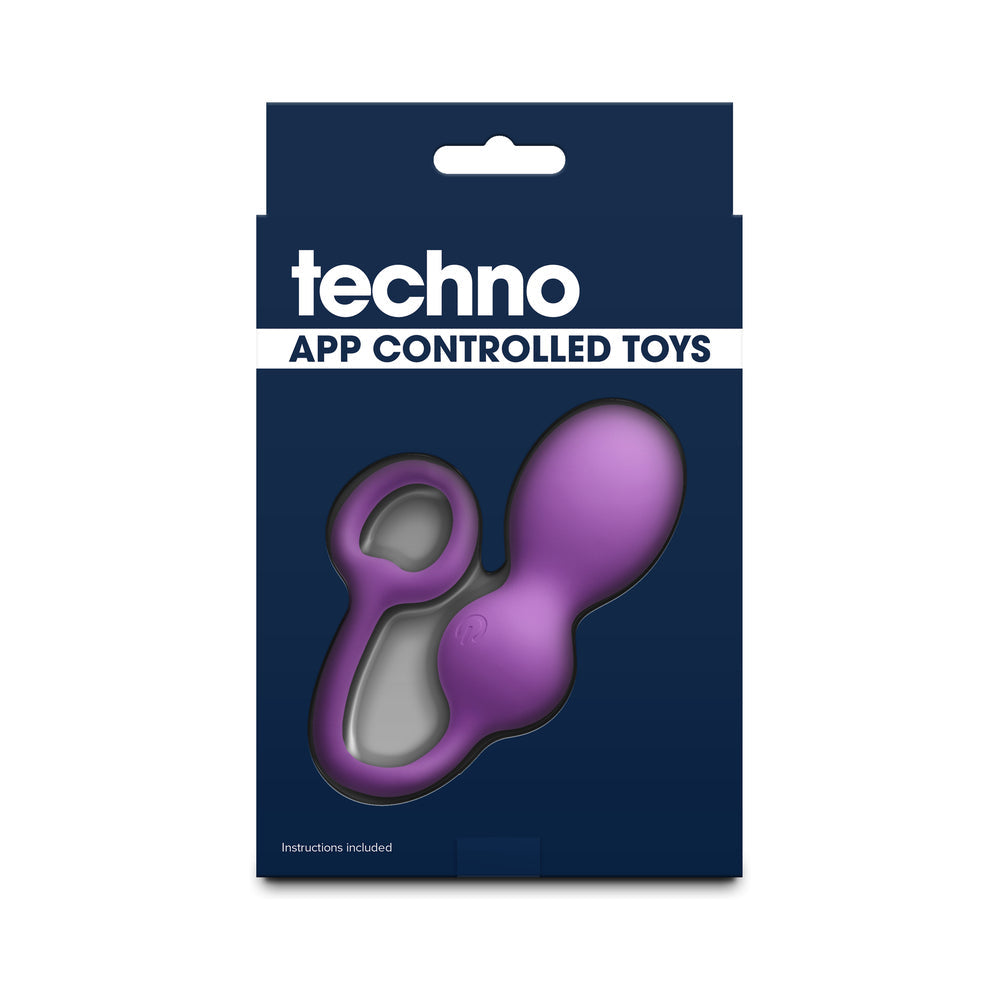 Techno Bop Butt Plug w/Cock Ring - Violet