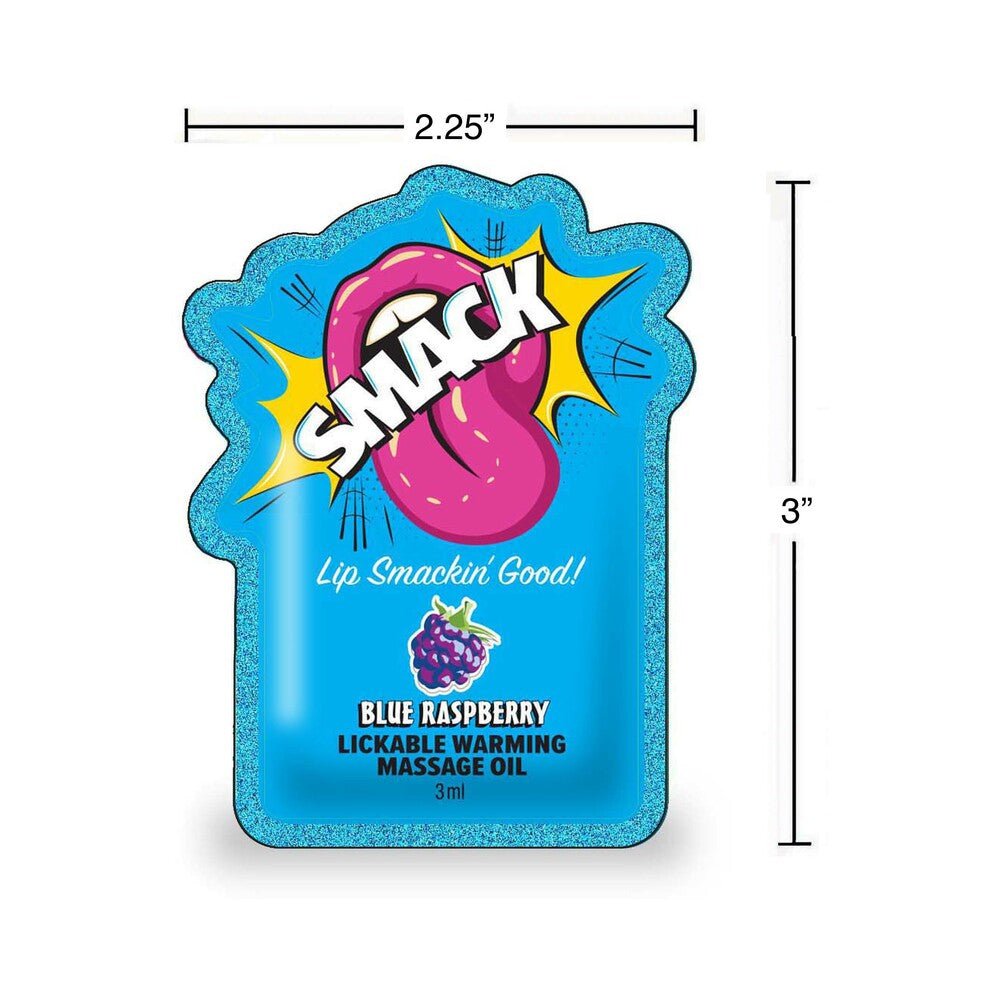 Smack Lickable Warming Massage Oil - Blue Raspberry 3 ml pouch