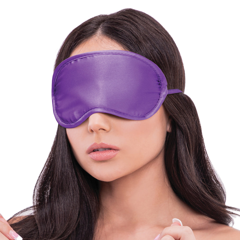 Lux Fetish Collar Cuffs & Leash Set - Removable Purple