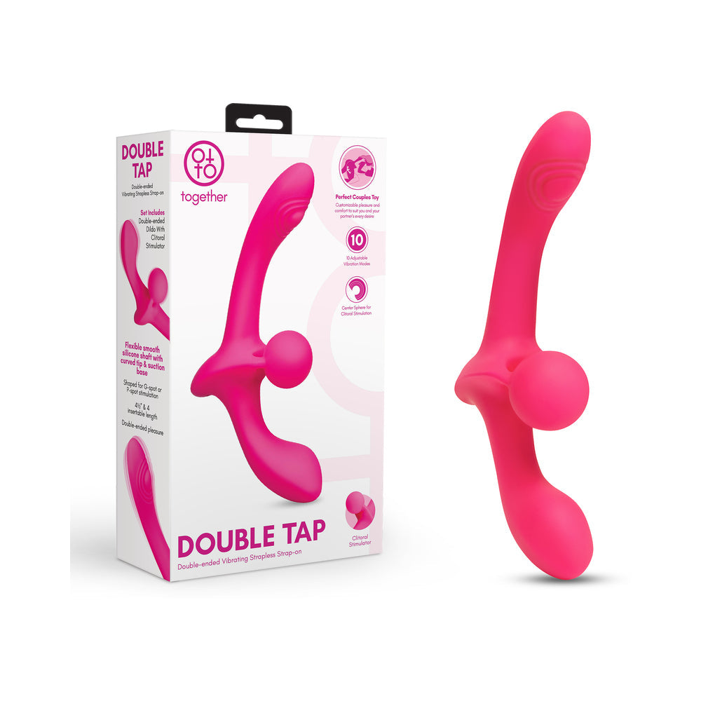 Together Double Tap Double-Ended Vibrating Strapless Strap-On