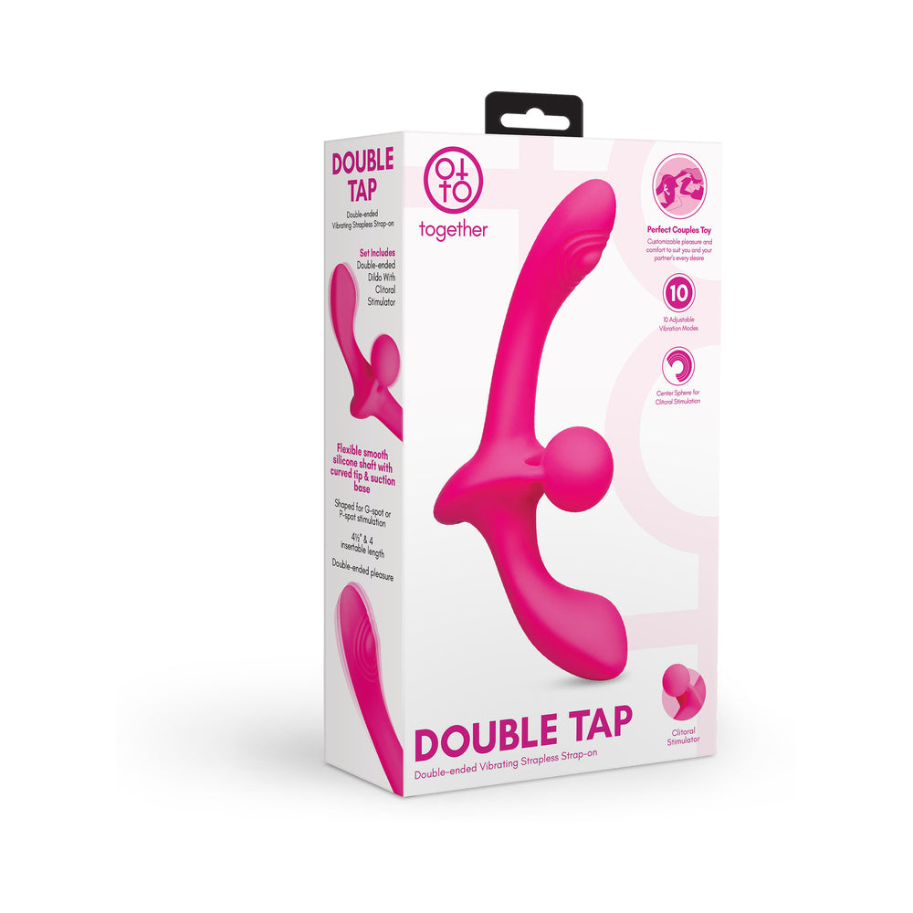Together Double Tap Double-Ended Vibrating Strapless Strap-On