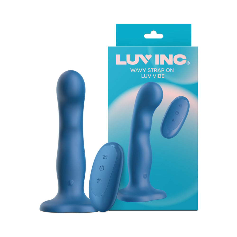 Luv Inc. Wavy Strap-On Luv Vibe - Blue