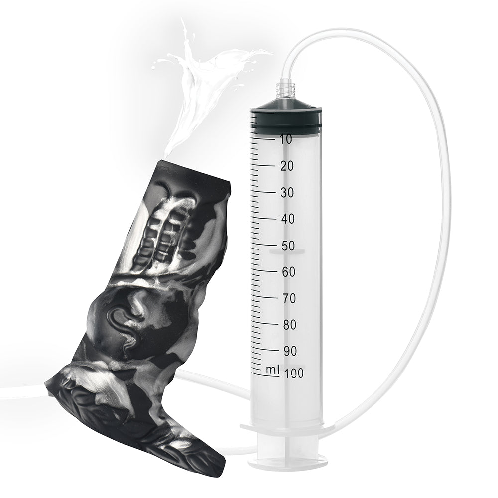 Creature Cocks Night Prowler Squirting Silicone Penis Enhancer-Silver