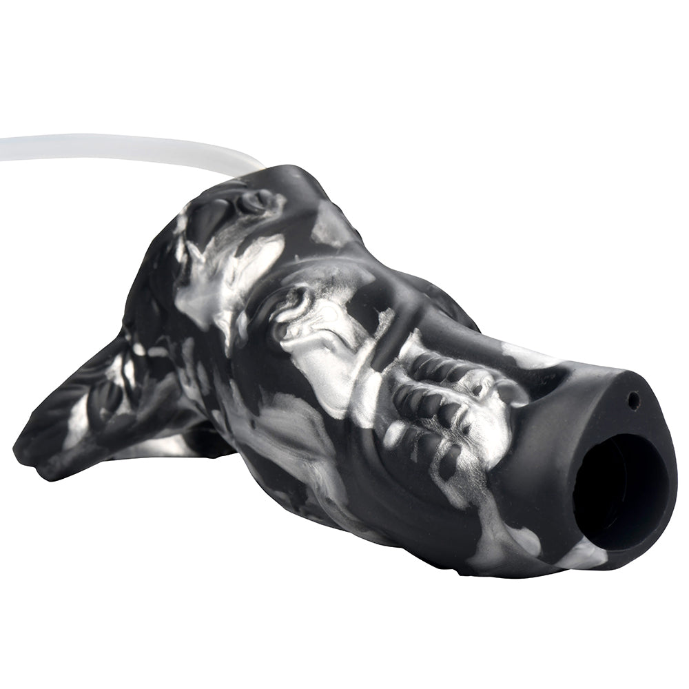 Creature Cocks Night Prowler Squirting Silicone Penis Enhancer-Silver