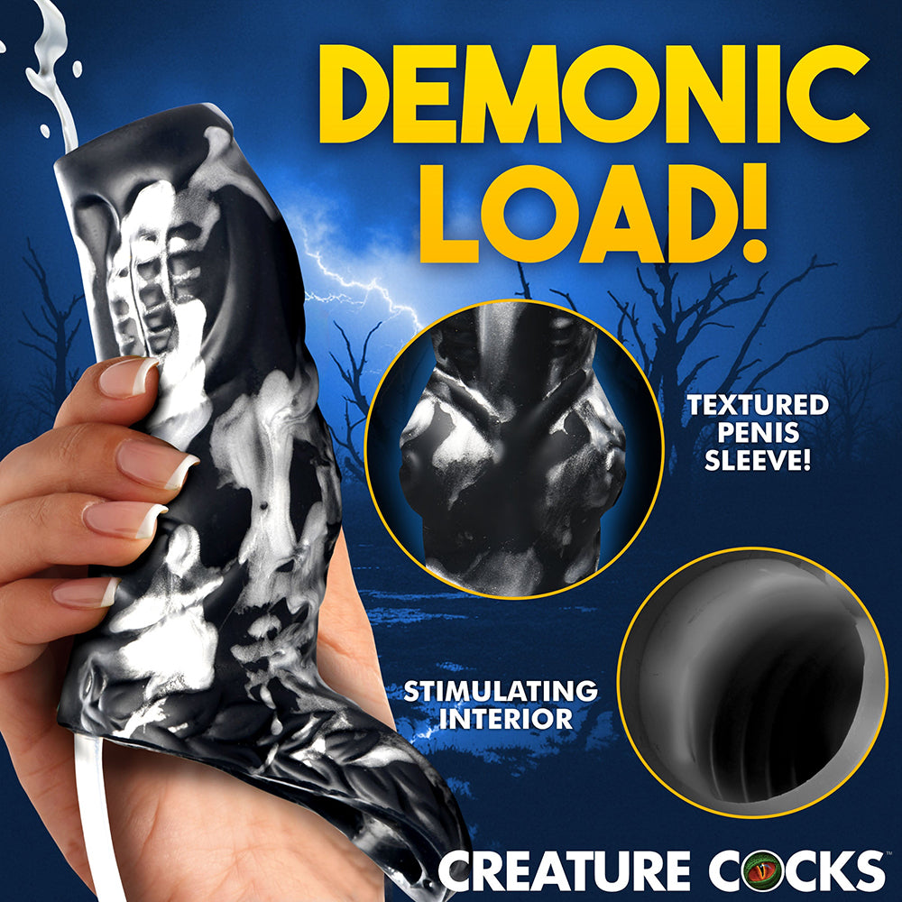 Creature Cocks Night Prowler Squirting Silicone Penis Enhancer-Silver