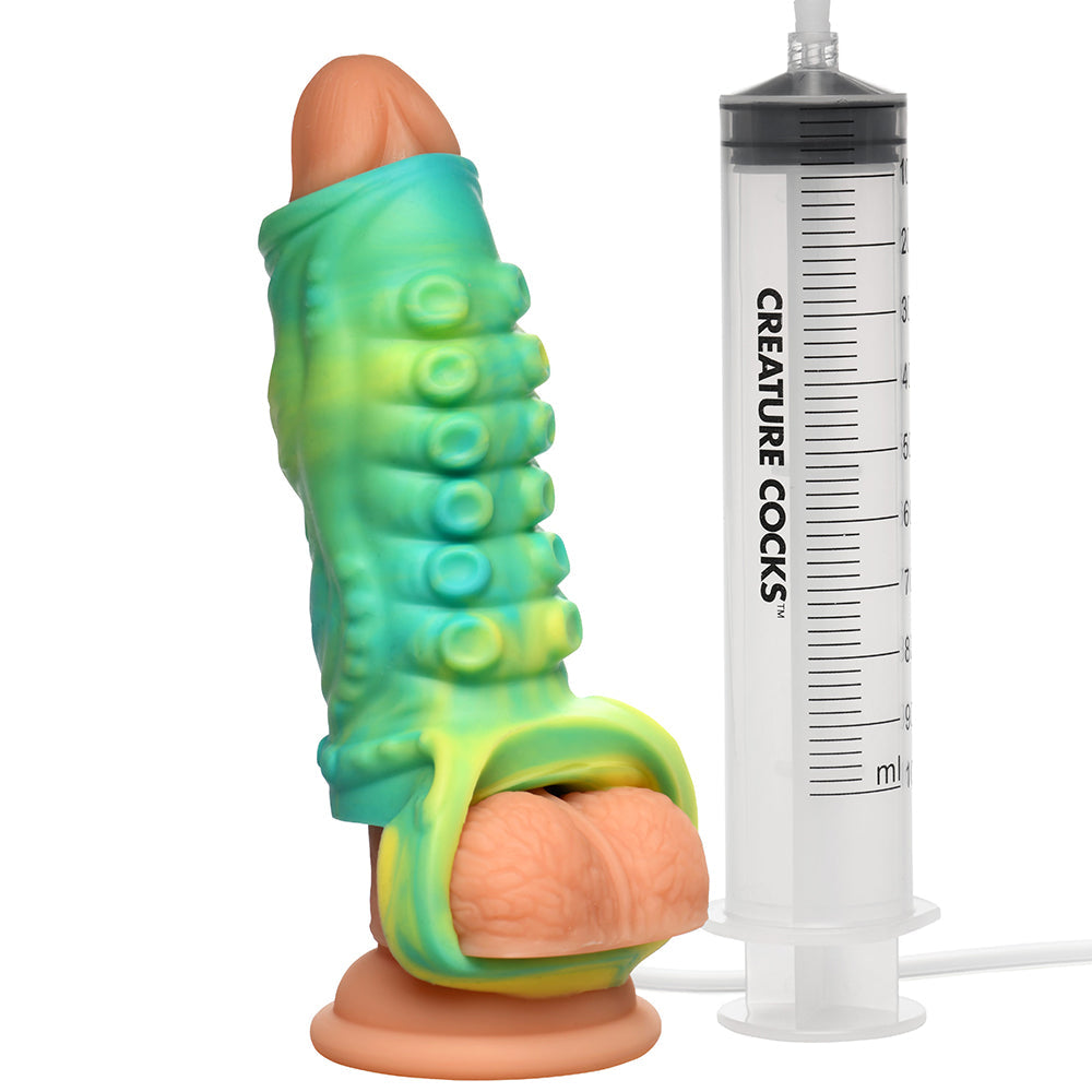 Creature Cocks Siphon Squirting Silicone Penis Enhancer-Green