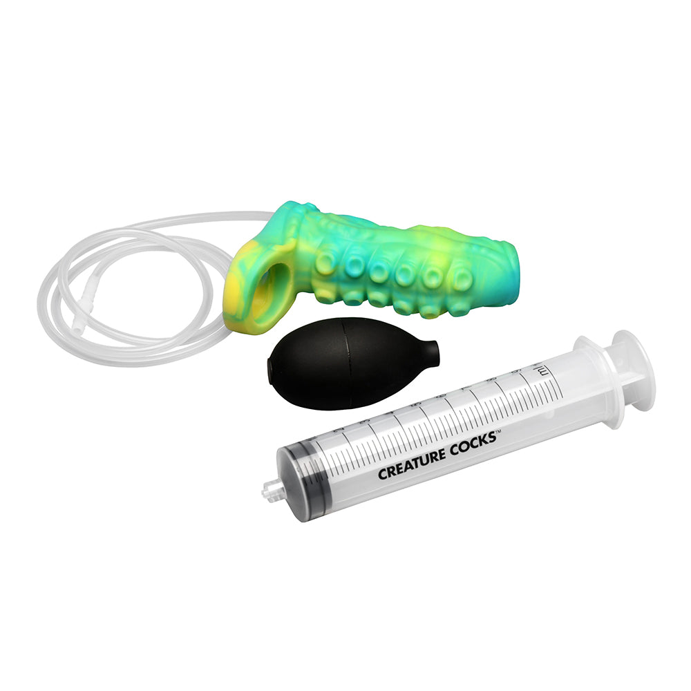 Creature Cocks Siphon Squirting Silicone Penis Enhancer-Green