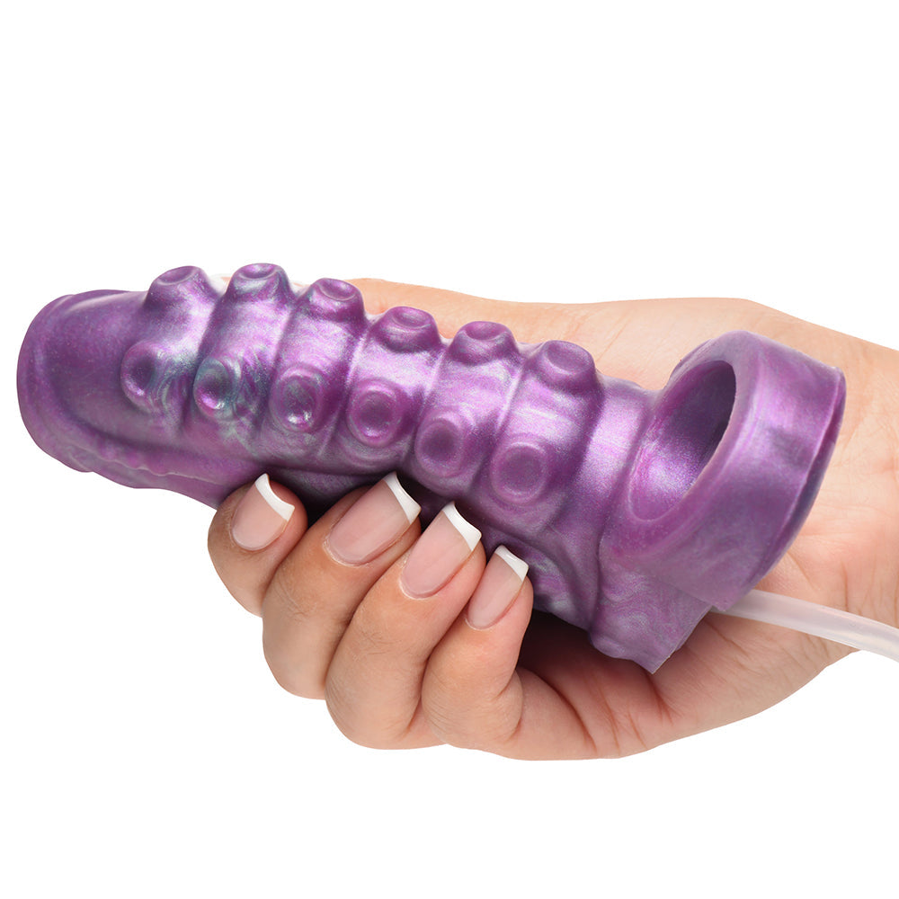 Creature Cocks Siphon Squirting Silicone Penis Enhancer-Purple