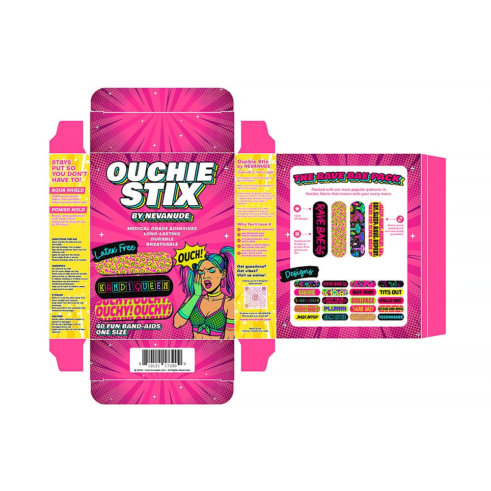 Neva Nude Plur Vibes Ouchie Stix Bandages Pack of 40