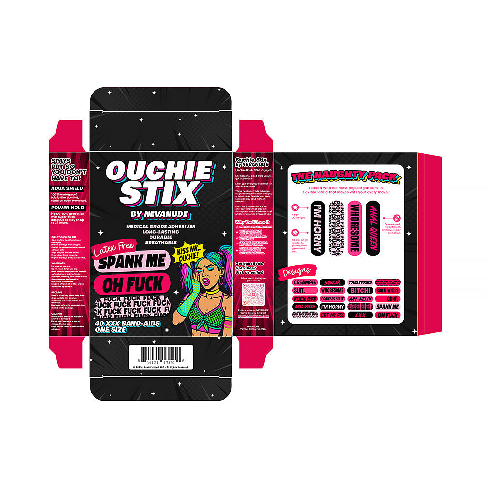 Neva Nude Naughty XXX Ouchie Stix Bandages - Pack of 40