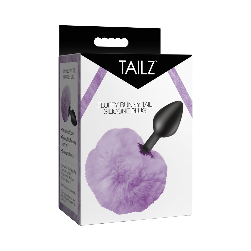 Tailz Fluffy Bunny Tail Silicone Plug - Purple