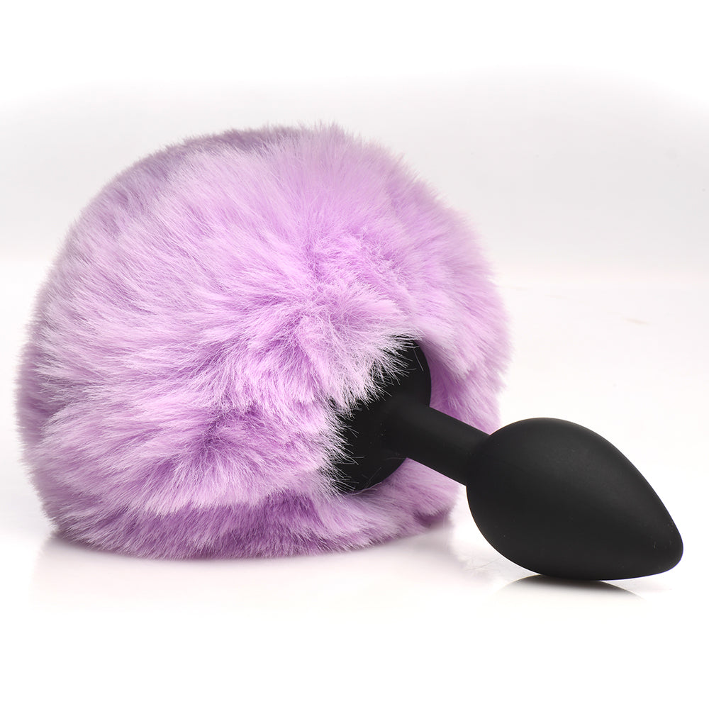 Tailz Fluffy Bunny Tail Silicone Plug - Purple