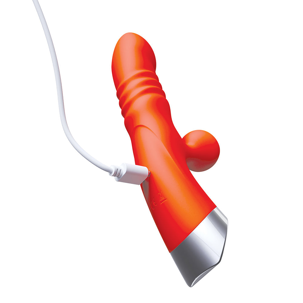 Intruder Thrusting Pleasure Vibe-Tangerine
