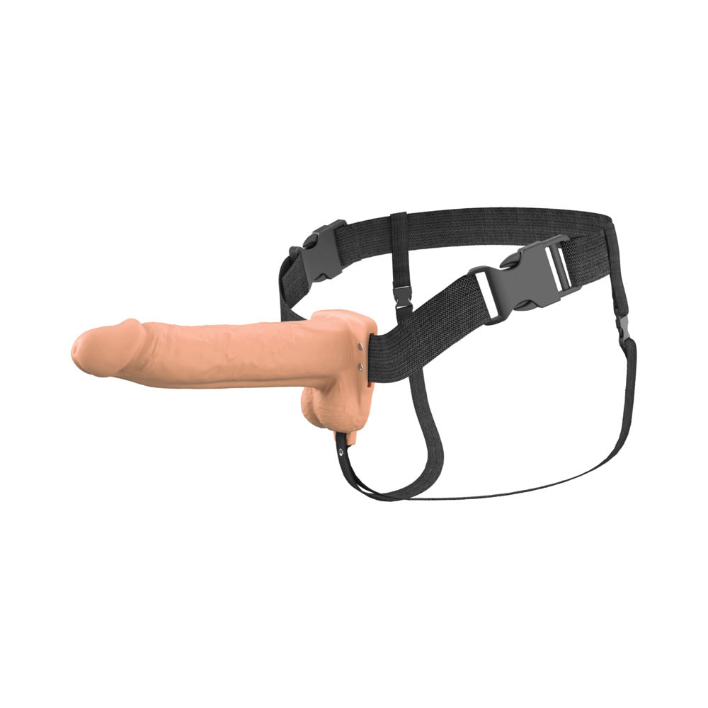 Fantasy X-Tensions Elite Vibrating Hollow Strap-On Dual Density - Light 8"