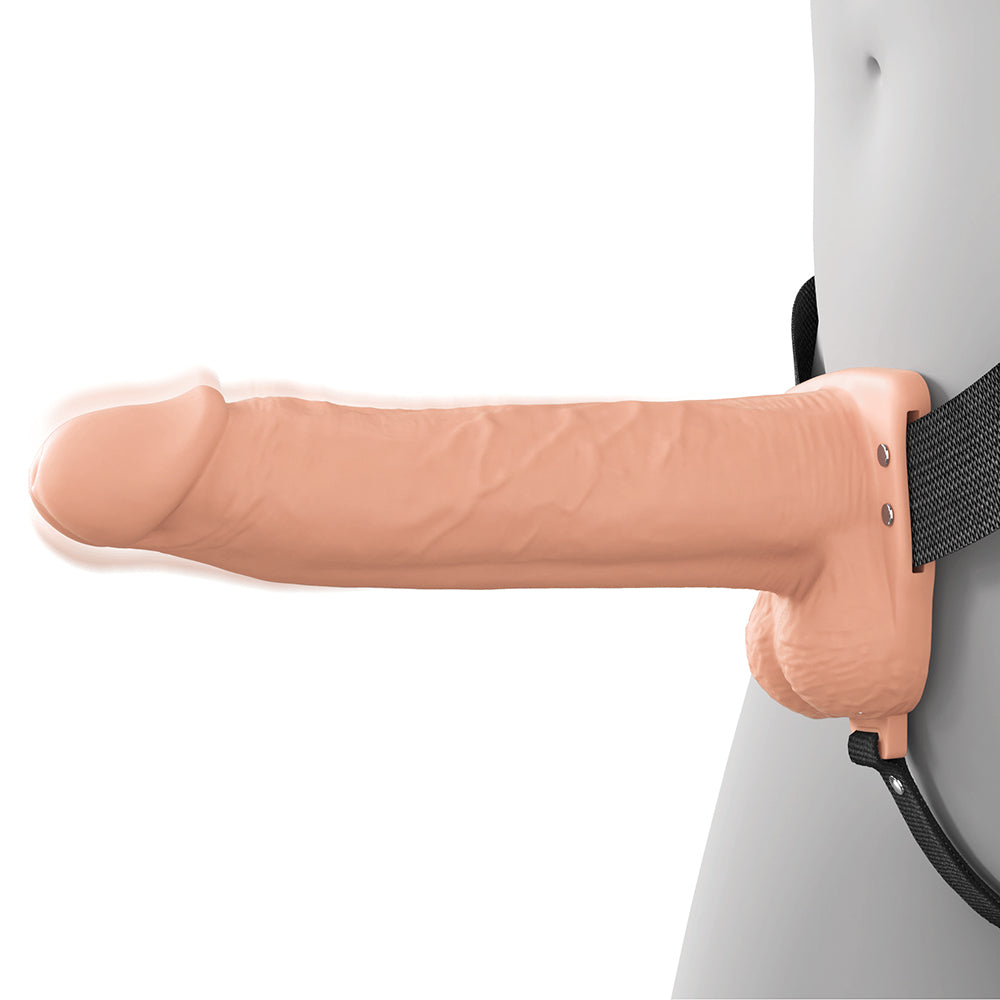 Fantasy X-Tensions Elite Vibrating Hollow Strap-On Dual Density - Light 8"