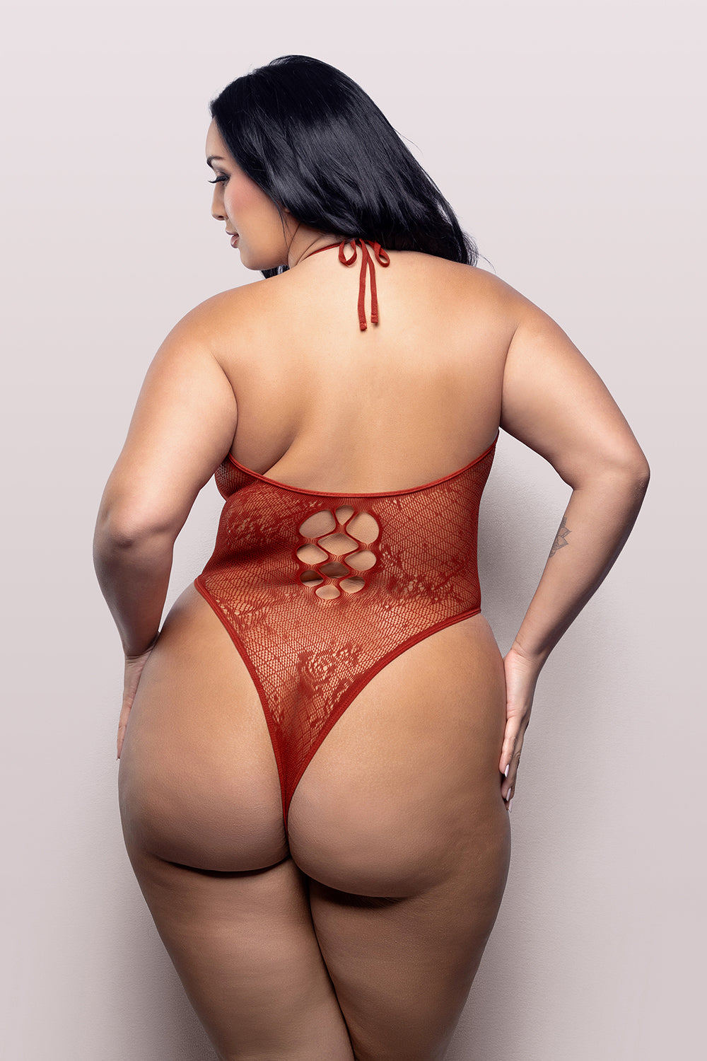 Vixen Just Kissed Seamless Lace Teddy - Red QN