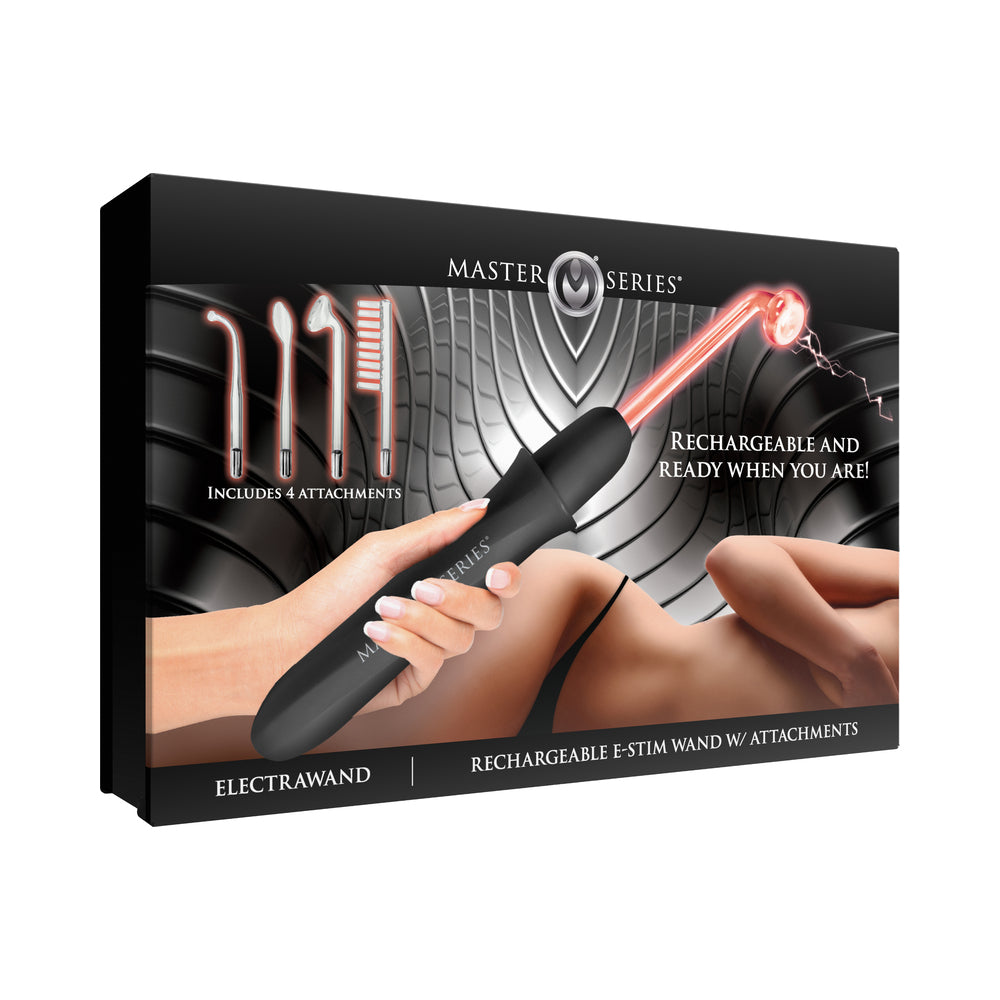 Master Series Elektrawand Rechargeable Violet Wand w/Attachments - Black