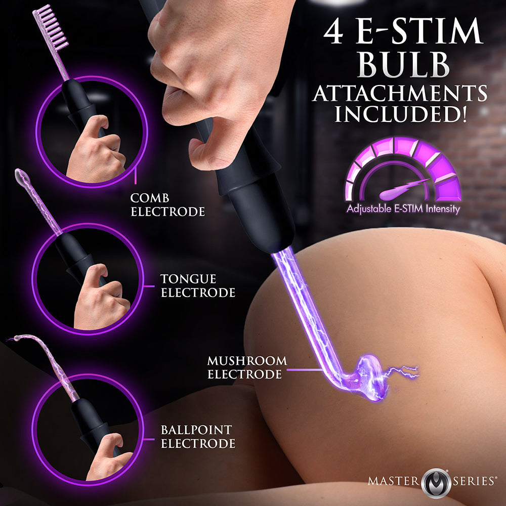 Master Series Elektrawand Rechargeable Violet Wand w/Attachments - Black