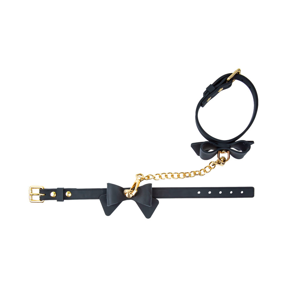 Temptasia Ardor Wrist & Ankle Restraints-Black with Bow