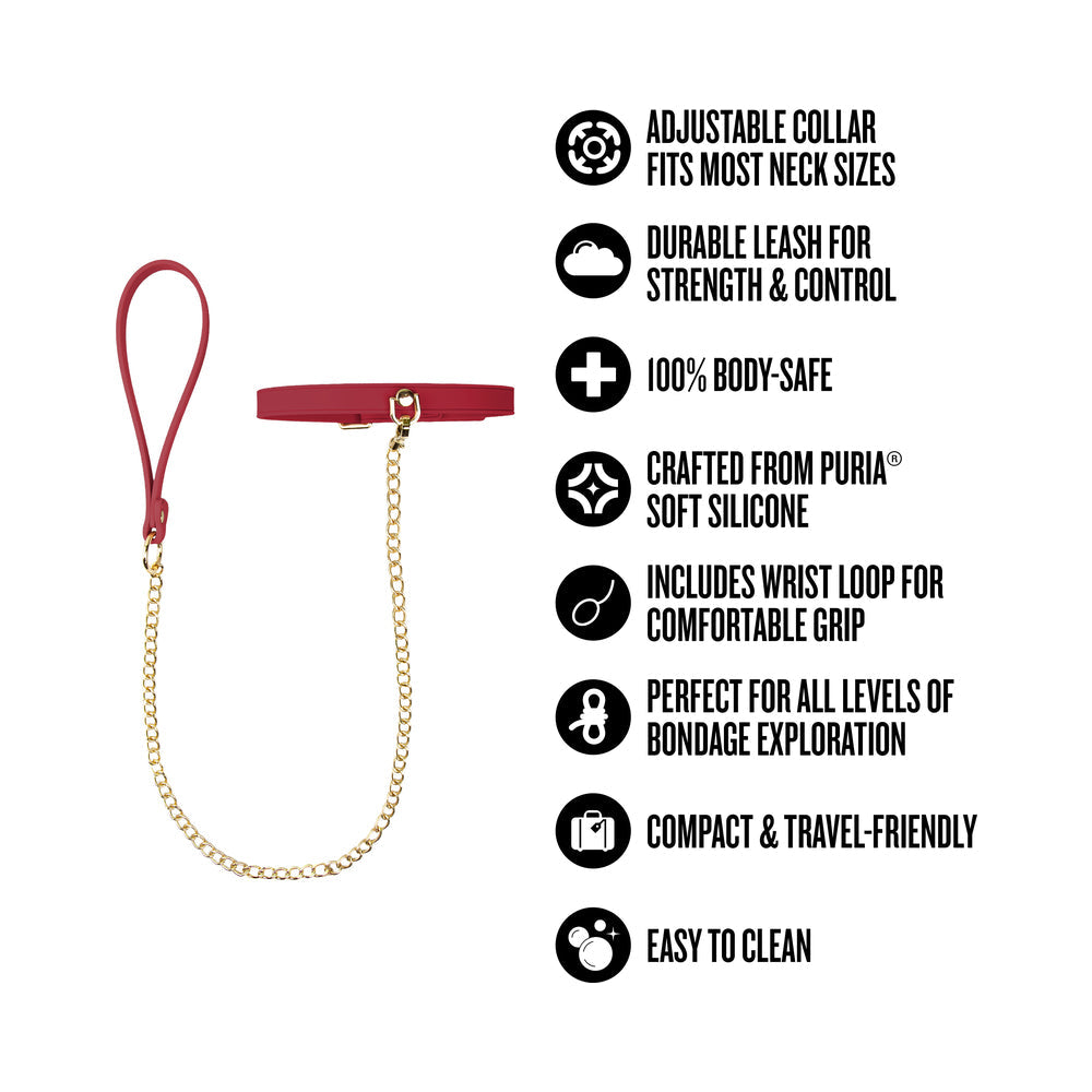 Temptasia Ardor Collar & Leash-Red