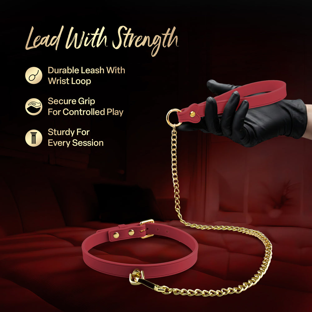 Temptasia Ardor Collar & Leash-Red