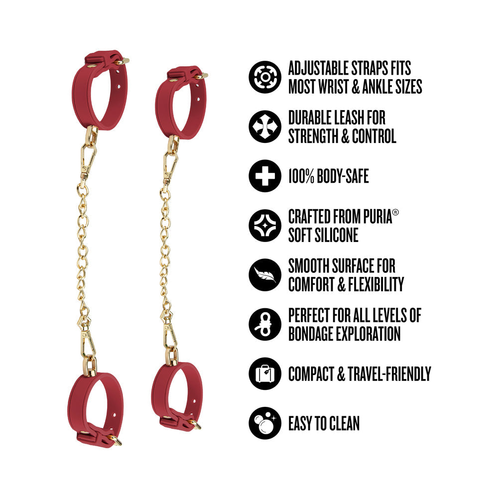 Temptasia Ardor Wrist & Ankle Restraints-Red