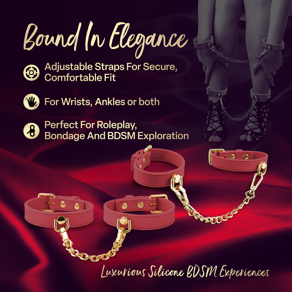 Temptasia Ardor Wrist & Ankle Restraints-Red